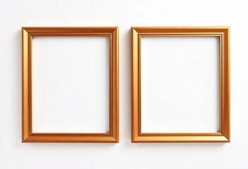 Four empty picture frames on white background,  minimalist,  still life