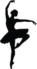 Elegant ballet dancer silhouette graceful pose studio shot artistic performance vector