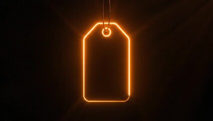Vibrant Neon Orange Price Tag Shines in Darkness, Signaling Irresistible Cyber Monday Deals and Digital Shopping Promotions - Powered by Adobe