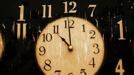 Telephoto 85mm lens focusing on intricate countdown clock details, natural ambient glow blending with holographic light effects