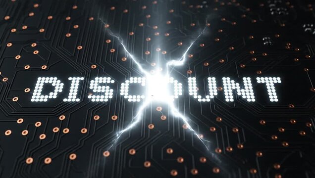 Digital Cyber Monday Deals with an electrifying discount message glowing on a dark circuit board background