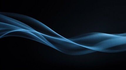 Naklejka premium Elegant Blue Waves Flowing Smoothly on Dark Background