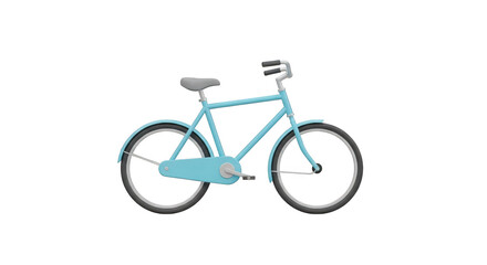 Fototapeta premium Light blue bicycle isolated on transparent background