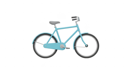 Light blue bicycle isolated on transparent background