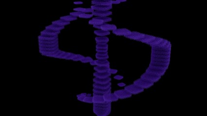3D Purple Dollar Sign Design