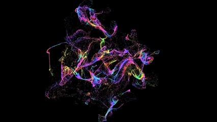 Colorful Abstract Light Trails on Black Background