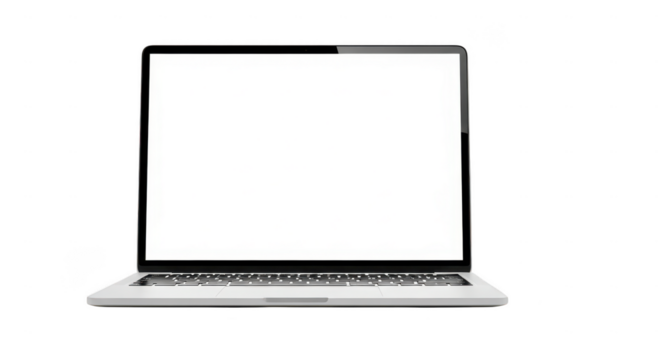 Modern laptop computer isolated on transparent background