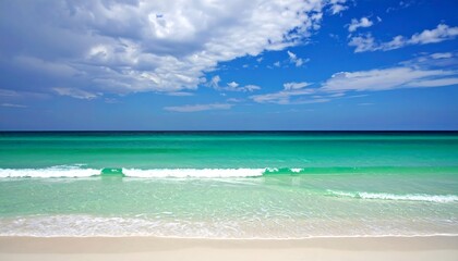 Fototapeta premium Tranquil beach scene under a vibrant sky (1)