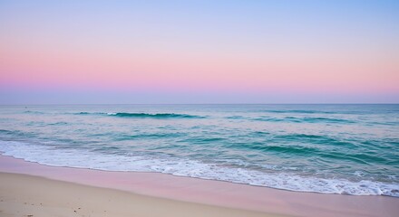 Obraz premium Pastel Hues at the Beach: Serene Ocean Scene