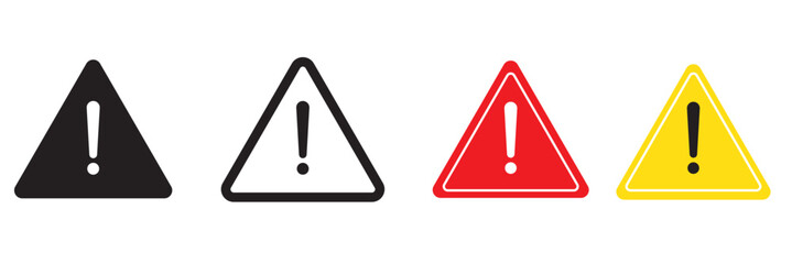 Warning attention sign in flat style. Basic vector symbol illustration