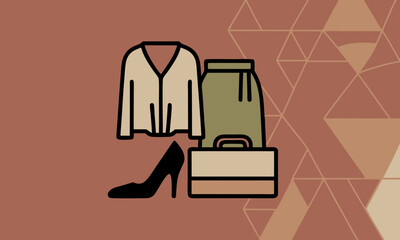 Stylish outfit and accessories for a professional woman.