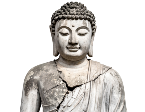 Old weathered stone man face