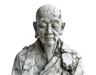 Stone bust of old man