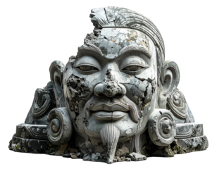 Weathered stone man face