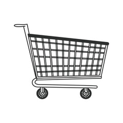 Black and white sketch of a shopping cart