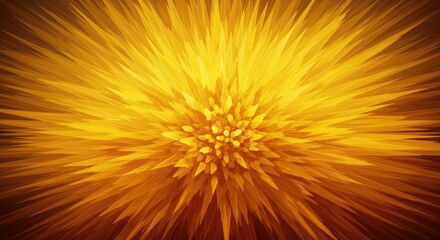 Abstract explosion of yellow  gold spiky  jagged