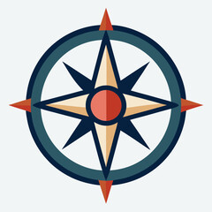 compass on white background