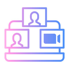 Fototapeta premium zoom meeting Line Gradient Icon