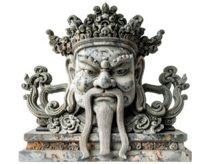 Stone man statue bust