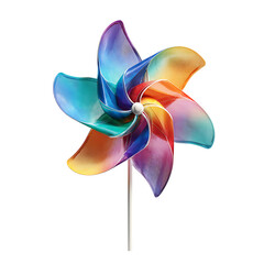 Colorful pinwheel toy isolated on transparent background