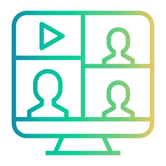 zoom meeting Line Gradient Icon