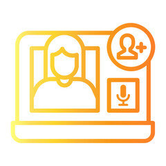 zoom meeting Line Gradient Icon