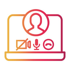 zoom meeting Line Gradient Icon