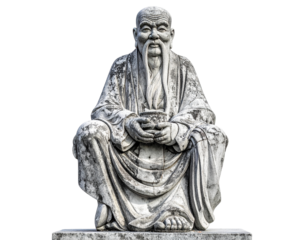 Ancient stone man statue