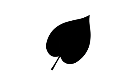 Black silhouette of a single leaf 1.