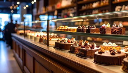 Sweet treats displayed in a bakery