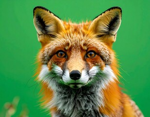 Close-up portrait of a red fox