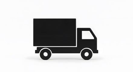 Fototapeta premium Black and white delivery truck graphic design.