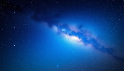 Fototapeta premium Vast, shimmering expanse of starlight blue night sky, stardust, dark blue