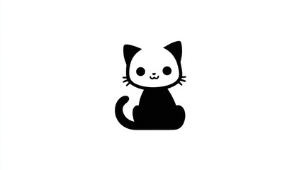 Fototapeta premium Cute black cat illustration