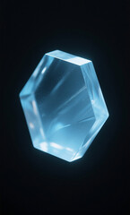 Luminous Hexagonal Crystal A 3D Render of a Sparkling, Transparent Gem