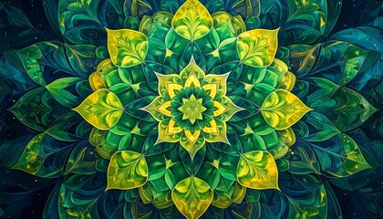 Intricate, symmetrical floral pattern