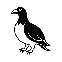 Fototapeta premium Minimalist black eagle silhouette on white background