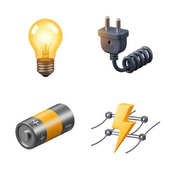 Collection of electrical components and symbols