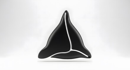 Fototapeta premium Abstract Black Triangular Decorative Object.