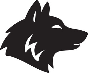 A vector illustration of a wild wolf head silhouette, perfect for a tattoo or a symbol design