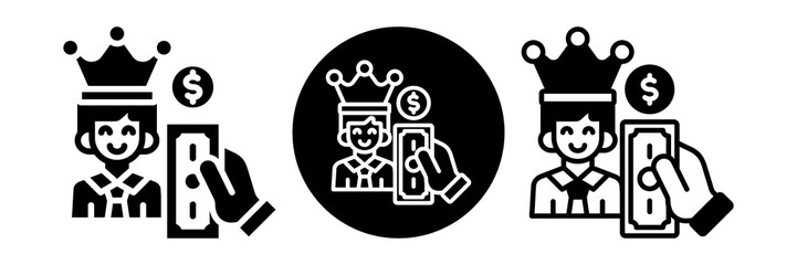 Royalties Payment Icon Glyph & Mixed Style Collection Set