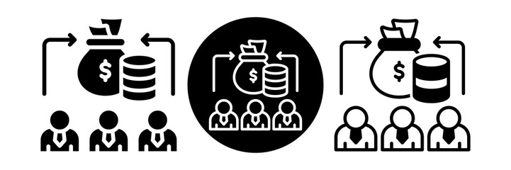 Mutual Fund Icon Glyph & Mixed Style Collection Set