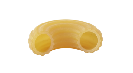 Single elbow macaroni pasta isolated PNG with Transparent Background