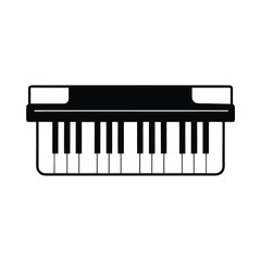 Fototapeta premium Black keyboard silhouette on white background