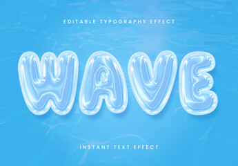 Blue And White Photorealistic Water Ripple Text Effect Inflated Glossy Liquid Font