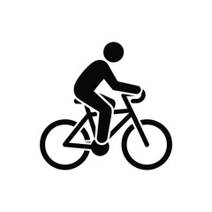 Silhouette of a person riding a bicycle