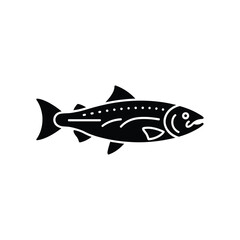 Stylized silhouette of a salmon fish