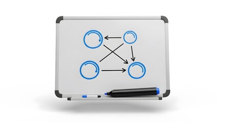Business Strategy Board Icon Showing Planning, Analysis, and Team Collaboration Concept
