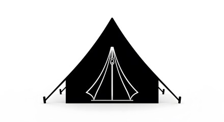 Minimal Camping Tent Icon Representing Outdoor Adventure, Hiking, Travel, and Nature Activities
