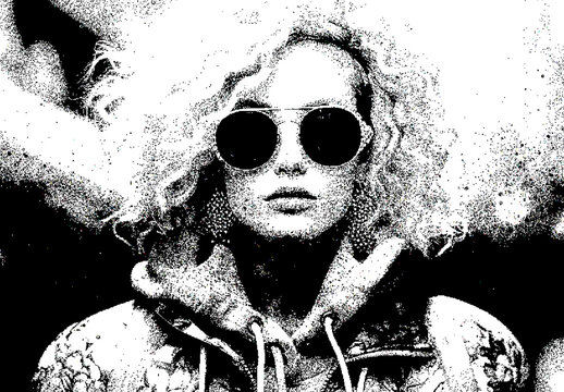 Black And White Heavy Grain Photocopy Photo Effect